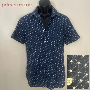 John Varvatos Short Sleeve Shirt Medium Gently worn 100% cotton 20" armpits